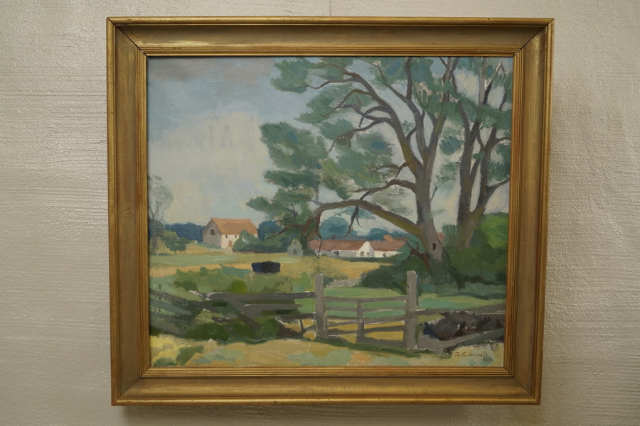 Målning Landsbygd Gotland Gustav Edwall. M20