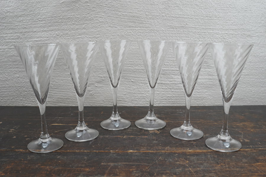 6st Gunnar Cyrén Orrefors Helena champagneglas. G59