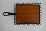 Bricka med handtag teak. A45