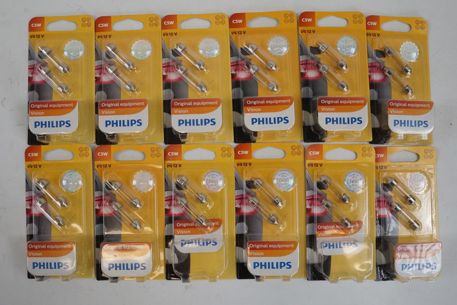 12st Förpackningar Philips 12V C5W lampor. D103