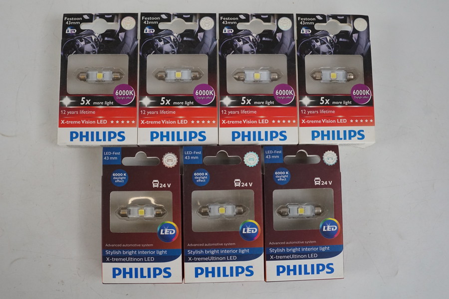 7st Philips 24V LED-Fest Festoon lampor. D119