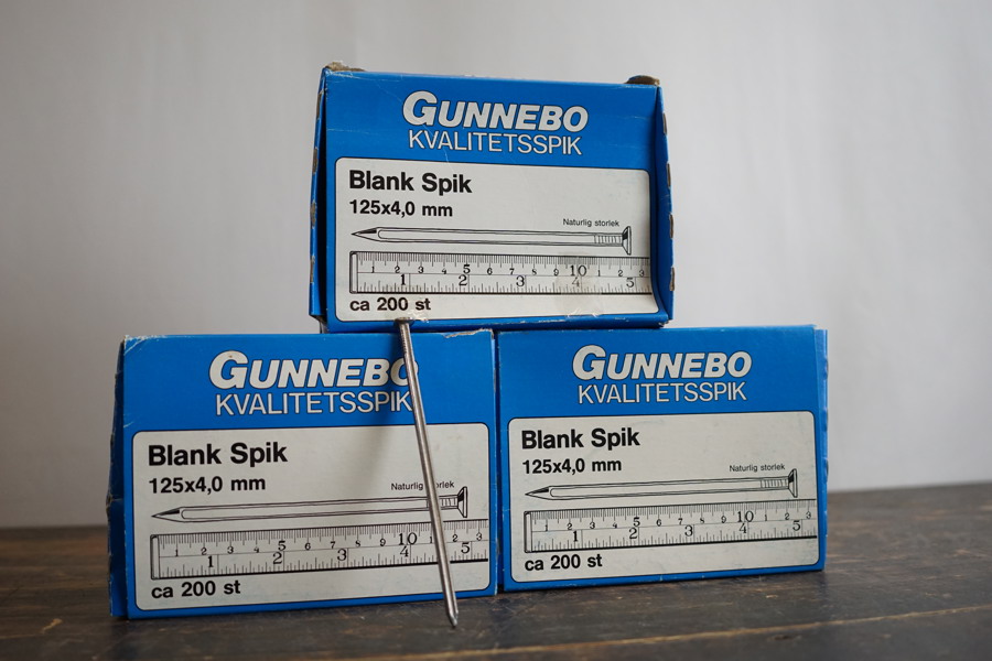 3pkt Gunnebo spik 125x4,0mm ca:8kg. D190