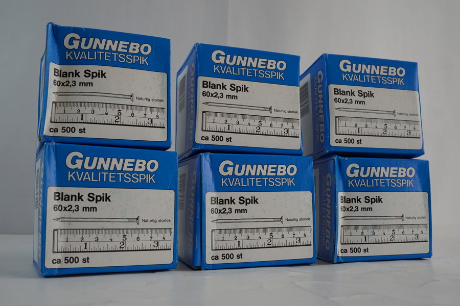 6pkt Gunnebo spik 60x2,3mm ca: 6kg. D235