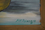 A.W. Byberg signerad olja på pannå (stilleben) 45x53cm. M30