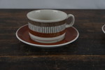 2st Helmer Ringström Gefle Lansett kaffekoppar med fat. G92