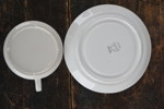 2st Helmer Ringström Gefle Lansett kaffekoppar med fat. G92