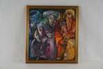 Jan Naliwajko signerad målning på duk (figurkomposition) 55x60cm. M3