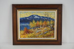 Nils Sture signerad målning på duk (fjäll) 42x35cm. M19