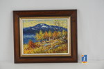 Nils Sture signerad målning på duk (fjäll) 42x35cm. M19