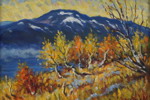 Nils Sture signerad målning på duk (fjäll) 42x35cm. M19