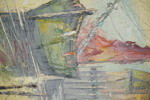 Mayer Signerad olja på duk (båt, hamn) 33x43cm. M60/