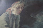 Anders Zorn tryck på duk I Eldhuset 49x60cm. M21/