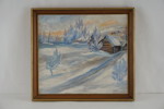 Bertil Ström signerad olja på pannå (vinterlandskap) 51x46cm. M31/