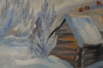 Bertil Ström signerad olja på pannå (vinterlandskap) 51x46cm. M31/
