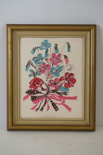 Målning blommor 31,5x37,5cm. M16/