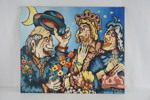 Tord Paulh signerad målning på duk (Frieriet) 83x69cm. M32