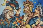 Tord Paulh signerad målning på duk (Frieriet) 83x69cm. M32