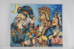 Tord Paulh signerad målning på duk (Frieriet) 83x69cm. M32