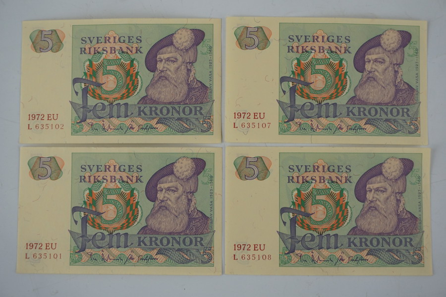 4st Fem Kronorssedlar 1972 EU. A26