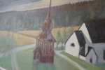 Marthelli signerad målning på pannå (Frösö kyrka) 101x72cm. M18/