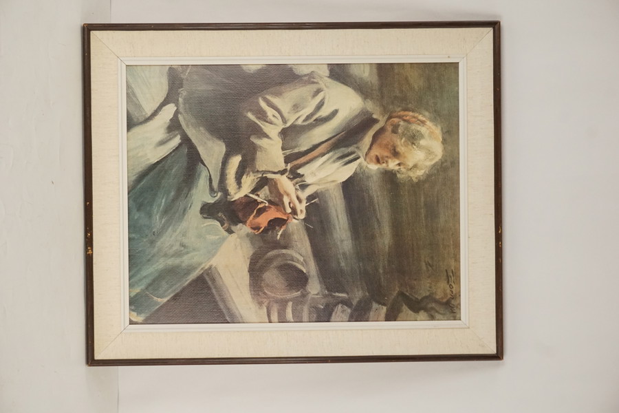 Anders Zorn tryck på duk Stickande Kulla Kål-Margit 54,5x66,5cm. M4