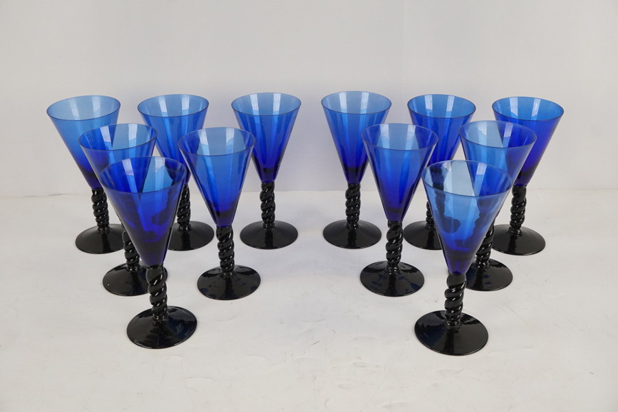 12st Blå Champagneglas. G20