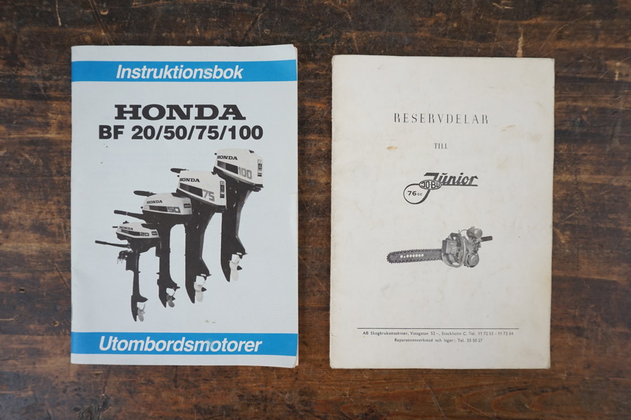 Instruktionsbok Honda BF och Junior motorsåg reservdelsbok. A270