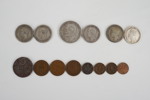 14st Äldre mynt Sverige Norge 1, 2 kronor m.m. A18