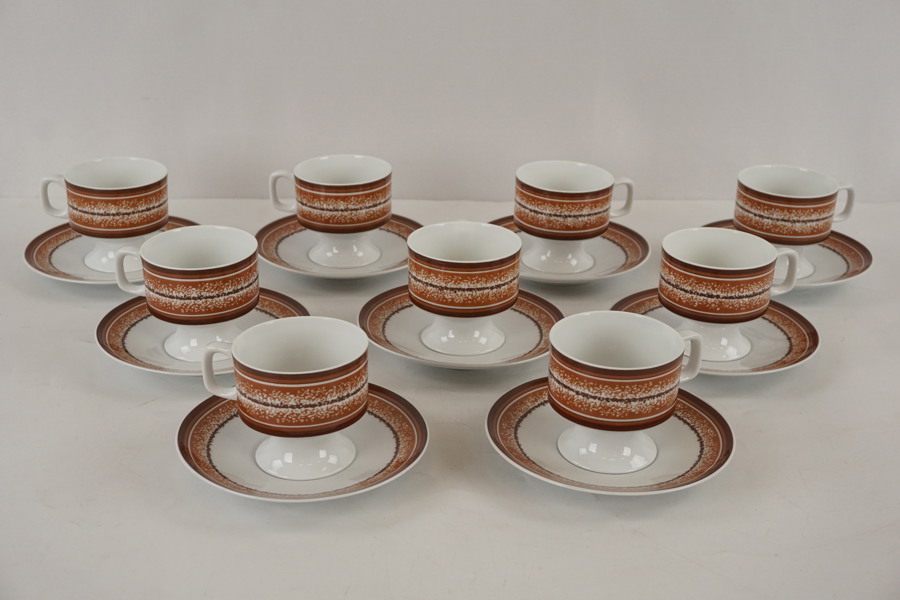 Eschenbach Koppar med fat av porslin. G67