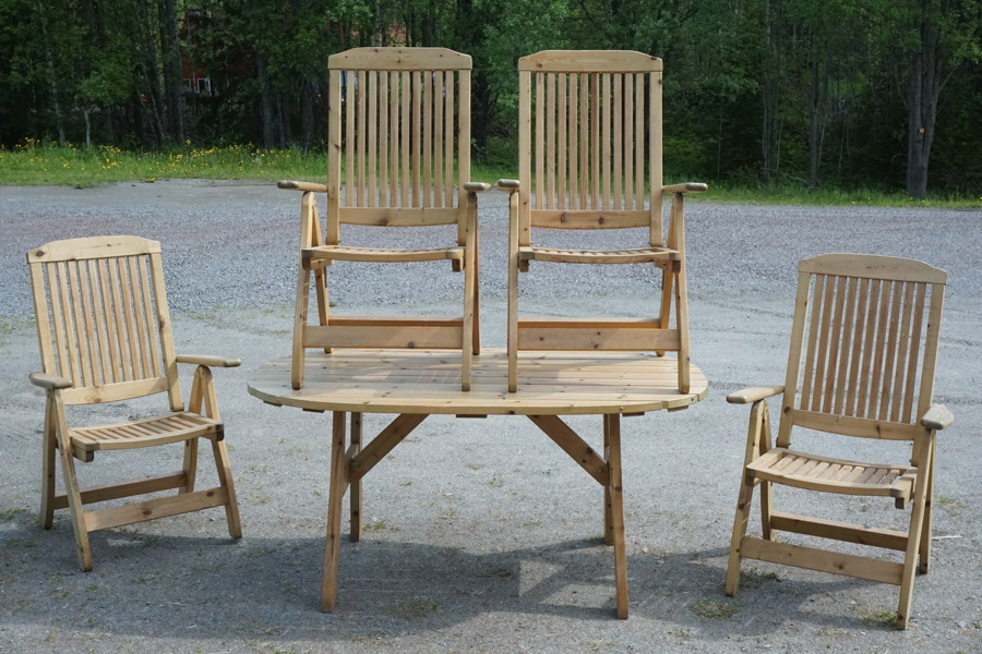 Harbo trädgårdsmöbler 5 delar. B138