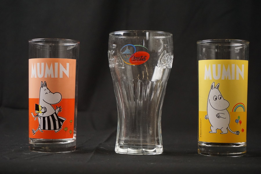 2 st Mumin och 1 st Coca Cola 2006 glas. G79
