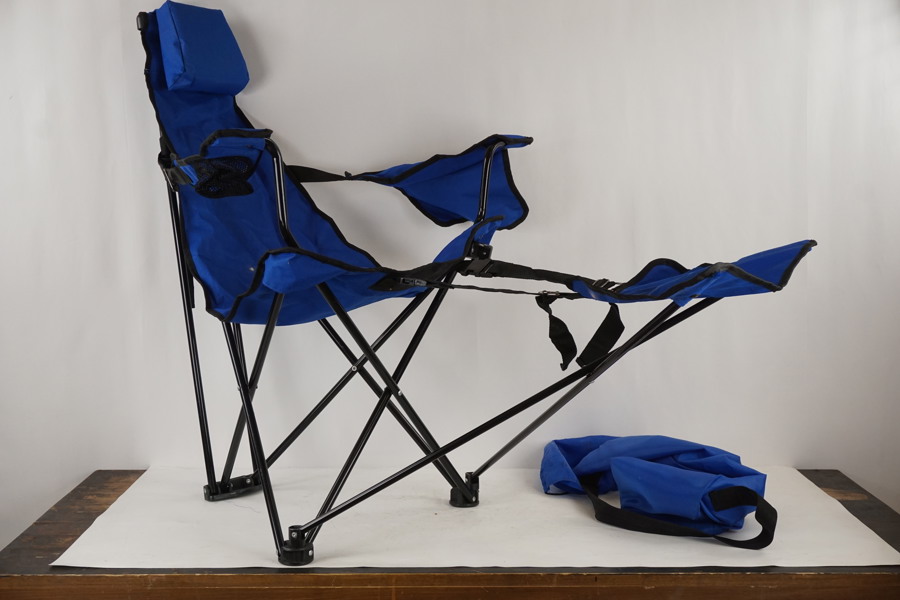 Campingstol med fotstöd. B214