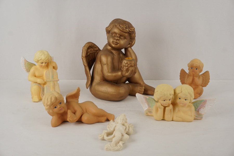 Ängel ljusstake och figuriner. BC247