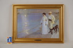 Sommarkväll på Skagens strand print I guldram 41,5x31,5cm. M32