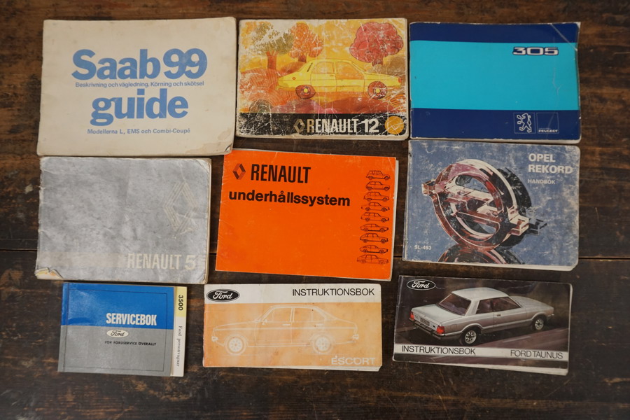 9st Instruktionsböcker Saab 99 m.m. A315