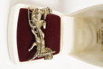 Brosch häst och släde silver med ask H.P. Henriksen. A394