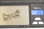 Brosch häst och släde silver med ask H.P. Henriksen. A394