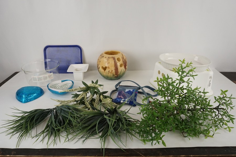 Bodum skål ljuslykta konstblommor m.m. BC426