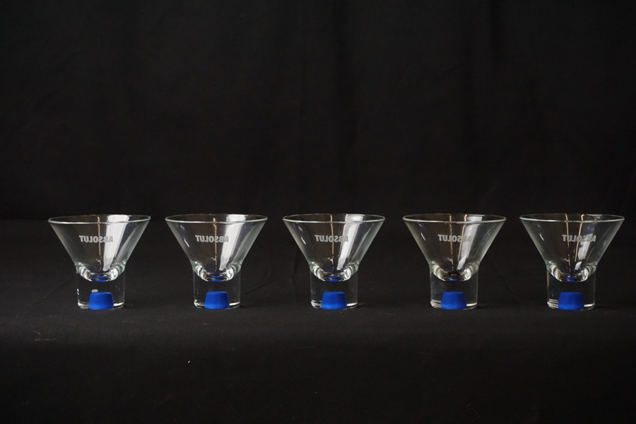 5 Absolut vodka glas. A358