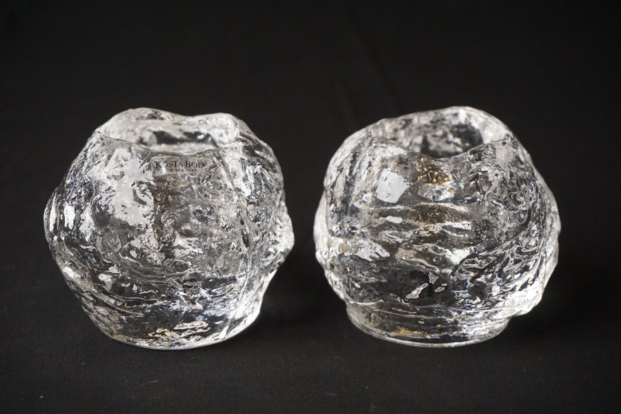 2 Kosta Boda Ann Wolff Snöboll Ljuslykta . G151