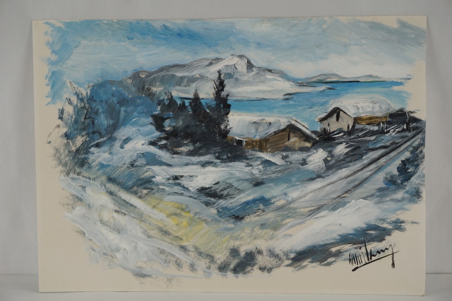 Signerad målning (vinterlandskap) 70x50cm. M41/
