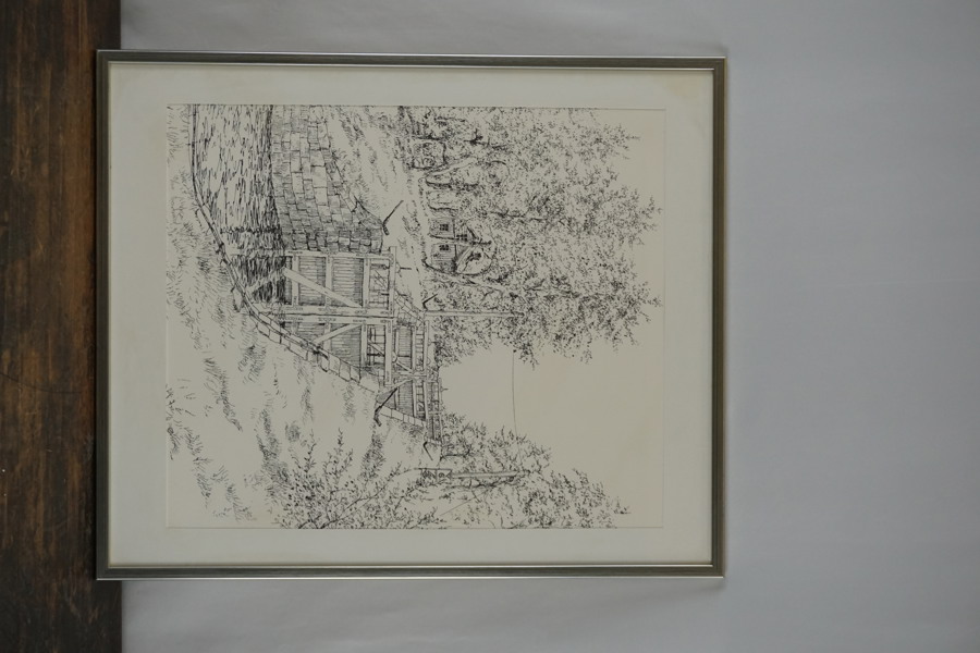 Signerad litografi (slussar) 52x62cm. M21/