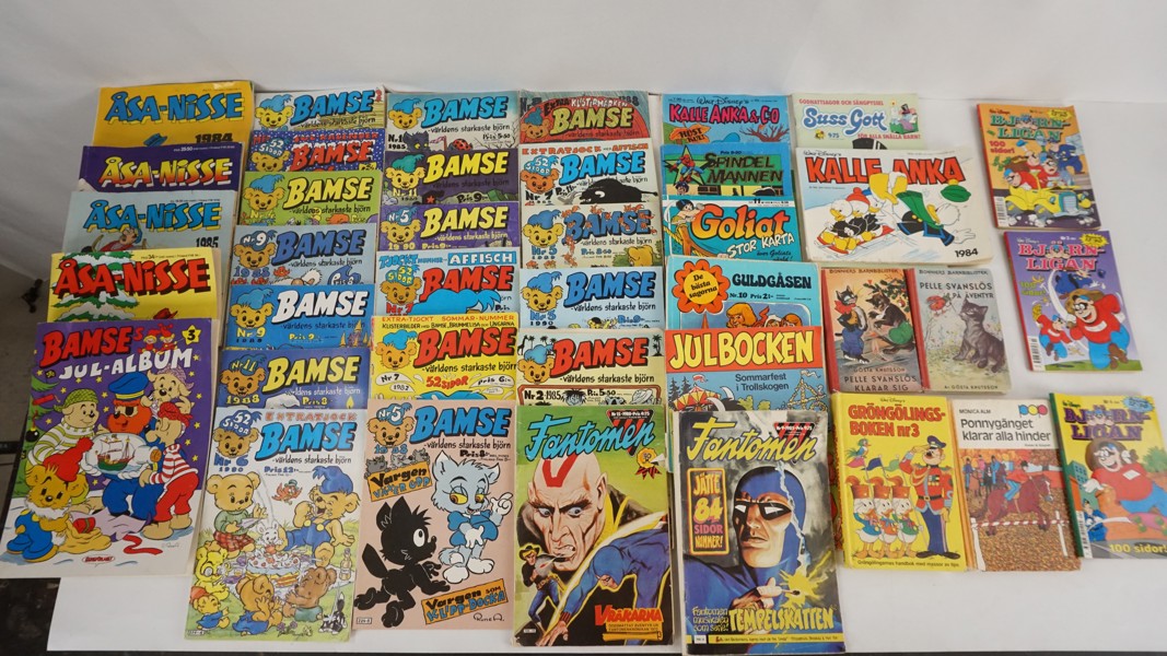 Serietidningar och böcker Bamse Pelle Svanslös m.m. A378
