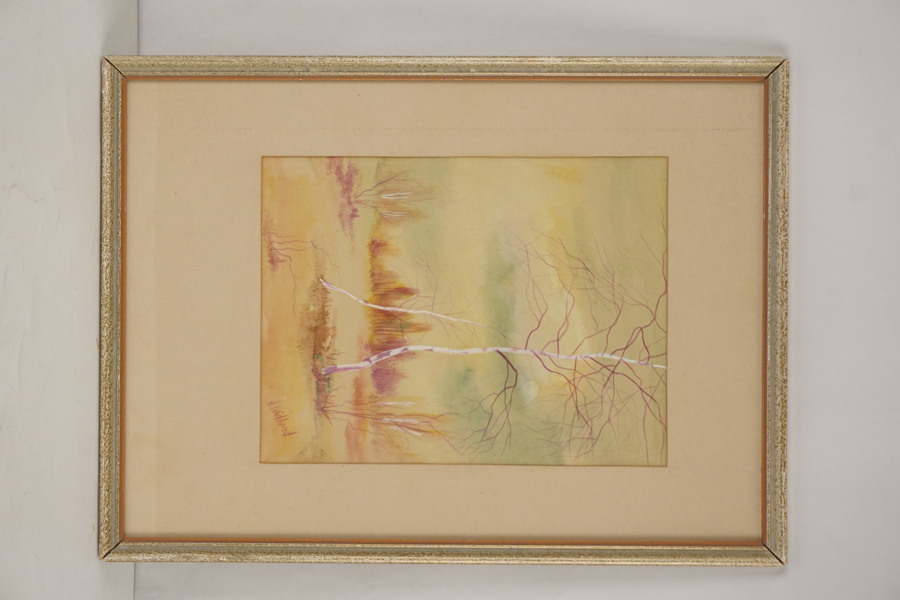 Henrik Widlund signerad målning (träd, landskap) 37x50cm. M38