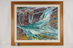 Gunnar Swanström signerad olja på duk (vattendrag) 91x78cm. M1