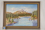J Holmbäck målning på duk (sjö, fjäll) 75x56cm. M5
