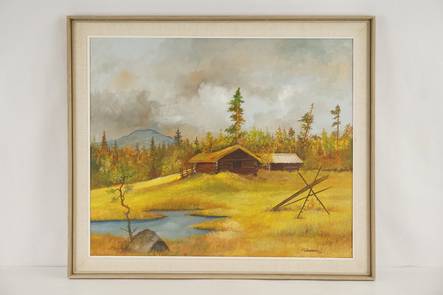 Ganman -66 målning på duk (landskap) 73x63cm. M6