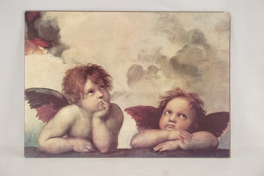 Tryck del av Den Sixtinska Madonnan 69x49cm. M17