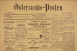 Östersunds-Posten 16 Juli 1895 tidning i ram 51x64cm. M18