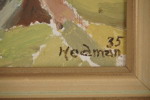 John Hedman signerad målning på duk (landskap) 45x40cm. M27